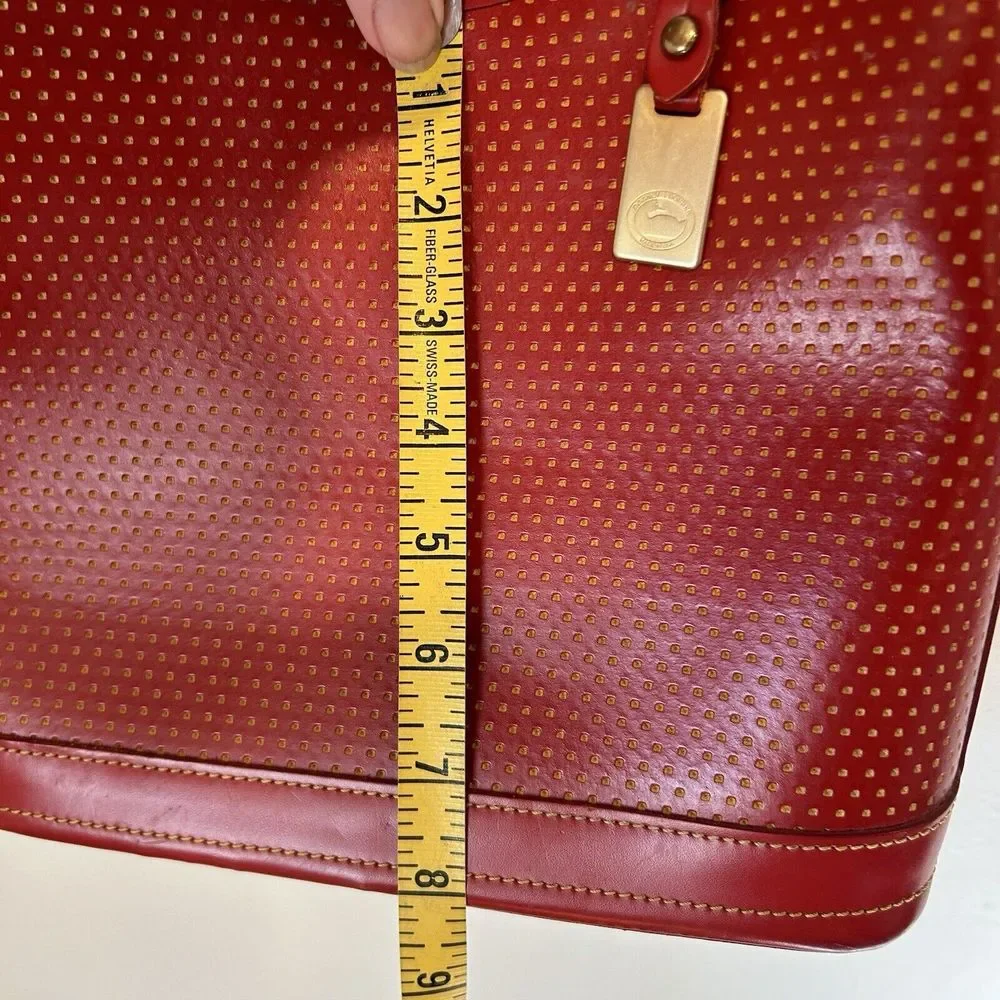 Dooney and Bourke Vintage ZipTop Red Leather Hobo Bag Gold Hardware FootedBottom